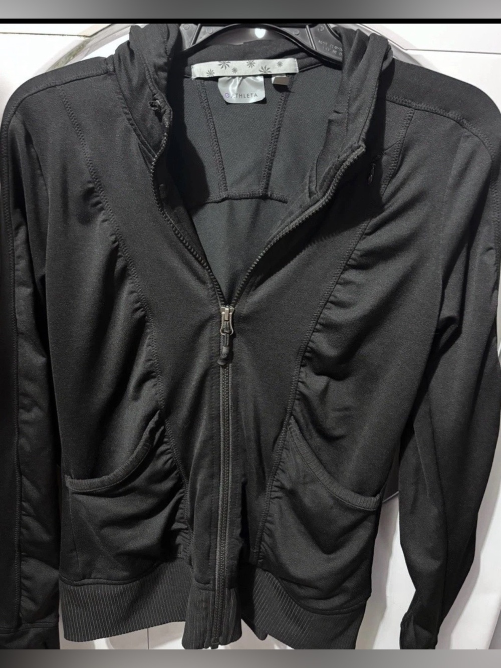 Athleta Black Lightweight Zip Hoodie Jacket